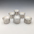 Vintage British silver plated napkin rings, set of 6, in paper box