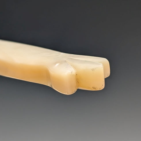 Early 19th Century British Antique White Mother of Pearl Handle Travel Cutlery Pair with Case