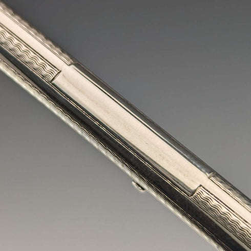 British Vintage Yard O' Red Rolled Silver Push-Pull Pencil