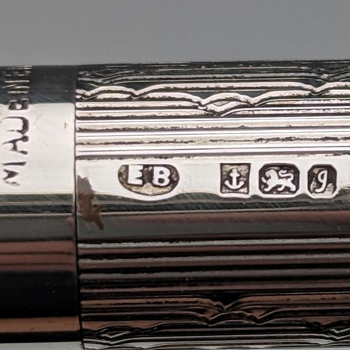 1983 British Yard O' Red Sterling Silver Push-Pull Pencil in Case