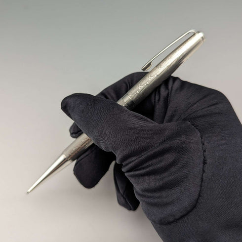 1983 British Yard O' Red Sterling Silver Push-Pull Pencil in Case