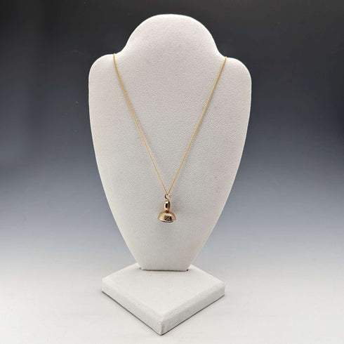 Early 20th Century 8ct Gold & Purple Stone Fob Necklace