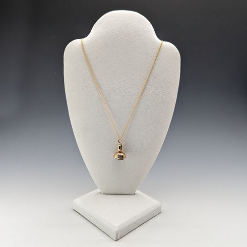 20世紀初頭頃 8ctゴールド& パープルストーンフォブ ネックレス