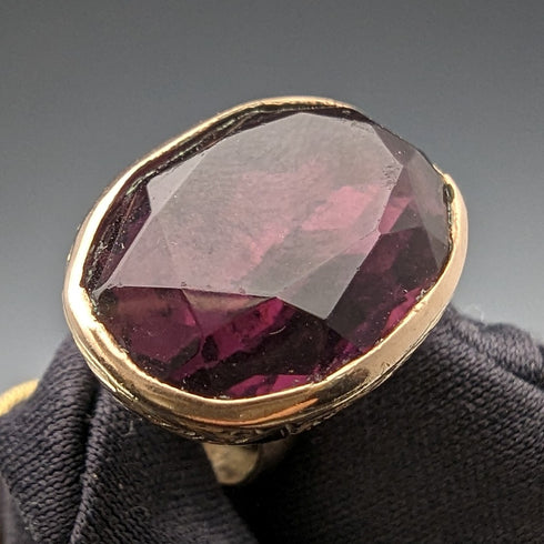 20世紀初頭頃 8ctゴールド& パープルストーンフォブ ネックレス