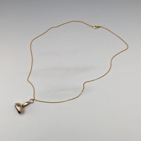 20世紀初頭頃 8ctゴールド& パープルストーンフォブ ネックレス