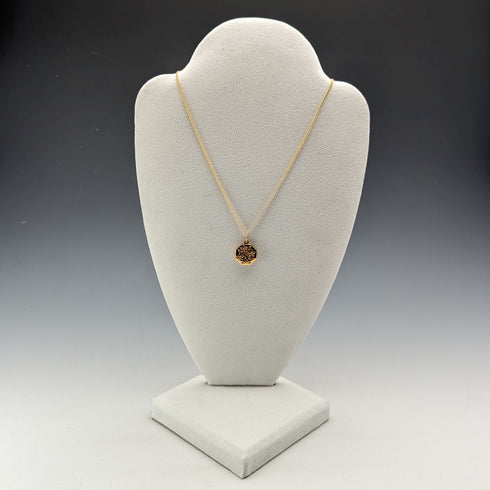 英国ヴィンテージ 9ctゴールド オクタゴン型ロケットペンダント ネックレス