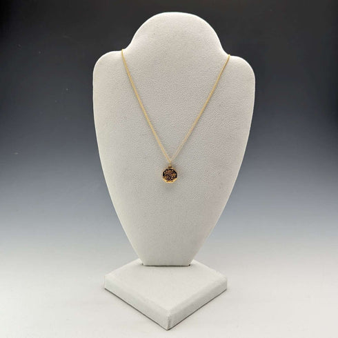 British vintage 9ct gold octagon locket pendant necklace