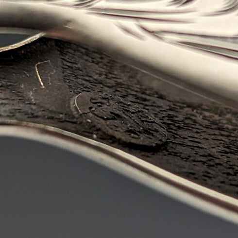 American antique sterling silver detailed portable folding glasses with chain