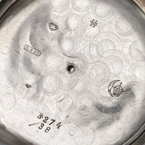 古董瑞士製造未簽名懷錶銀色側分鐘 Niero 獵人錶殼運作良好