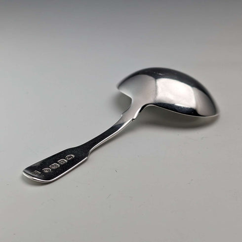 1835 British antique sterling silver tea caddy spoon by John, Henry & Charles Lias