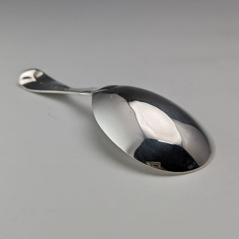 1850 British antique sterling silver tea caddy spoon Chawner & Co.