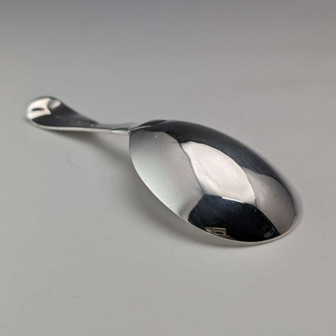 1850 British antique sterling silver tea caddy spoon Chawner & Co.