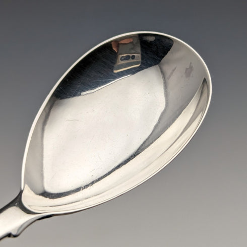 1850 British antique sterling silver tea caddy spoon Chawner & Co.