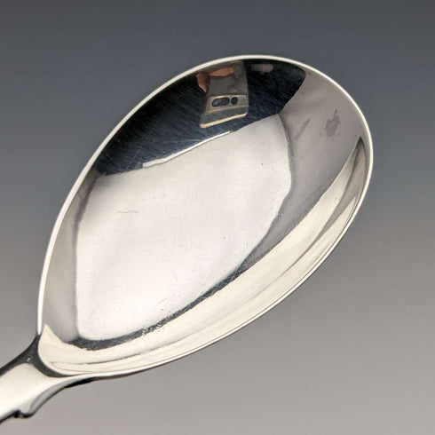 1850 British antique sterling silver tea caddy spoon Chawner & Co.
