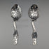 1911 British antique sterling silver serving spoon pair 104g Martin, Hall & Co