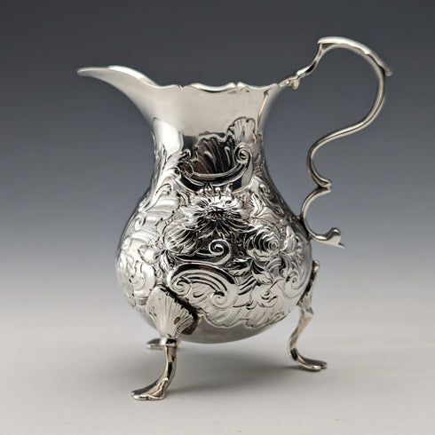 1755年 英国アンティーク 純銀製クリームジャグ 75g Daniel Shaw