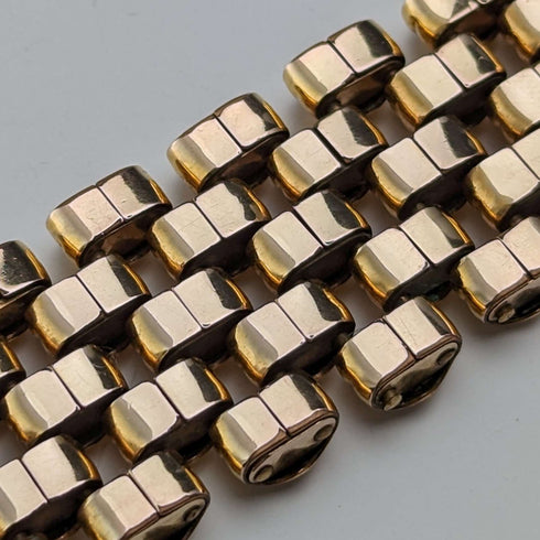 Swiss Vintage Gold Plated Panther Link Bracelet