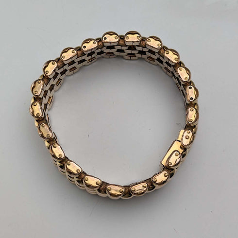 Swiss Vintage Gold Plated Panther Link Bracelet