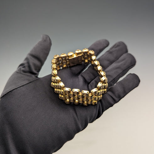 Swiss Vintage Gold Plated Panther Link Bracelet