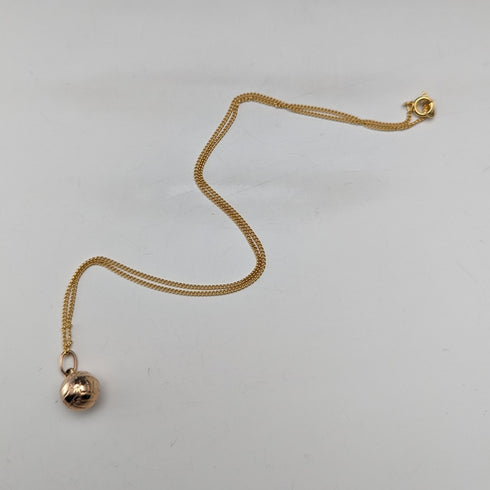 ヴィンテージ 9ctゴールド ボール型ペンダント ネックレス