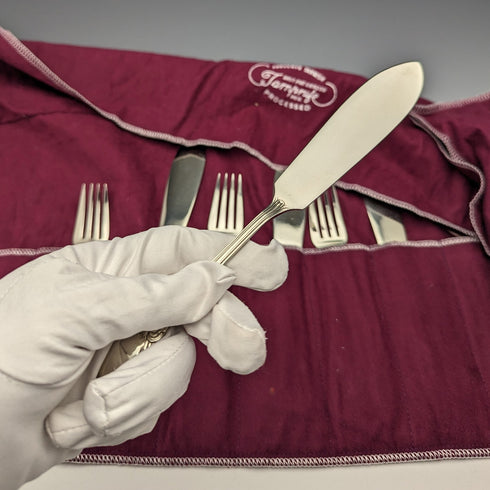 英國古董鍍銀魚餐具 6 對套裝 JG Graves