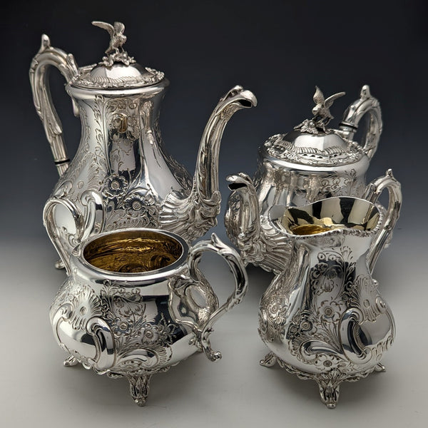 Vintage British silver plate tea/coffee set James Dixon & Sons