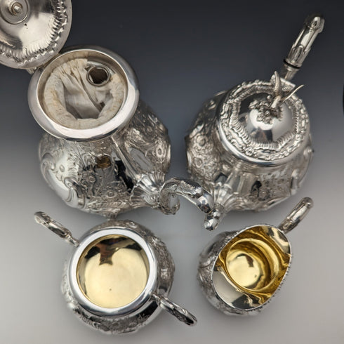 Vintage British silver plate tea/coffee set James Dixon & Sons