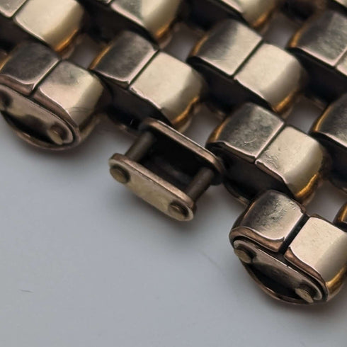 Swiss Vintage Gold Plated Panther Link Bracelet