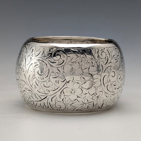 1888年 英国アンティーク 純銀製 ナプキンリング 17g Nathan&Hayes