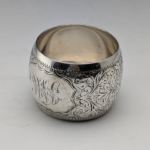 1897年 英国アンティーク 純銀製 ナプキンリング 36g Hilliard&Thomason