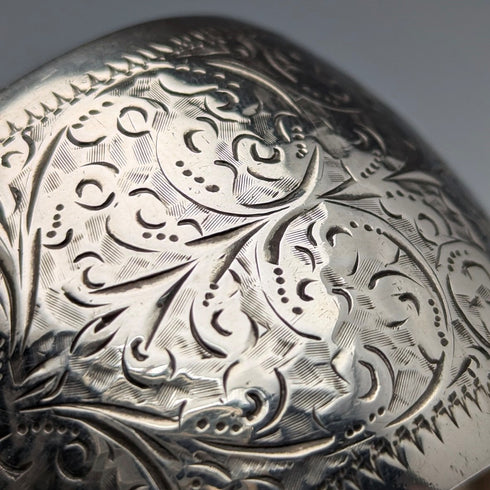 1897年 英国アンティーク 純銀製 ナプキンリング 36g Hilliard&Thomason