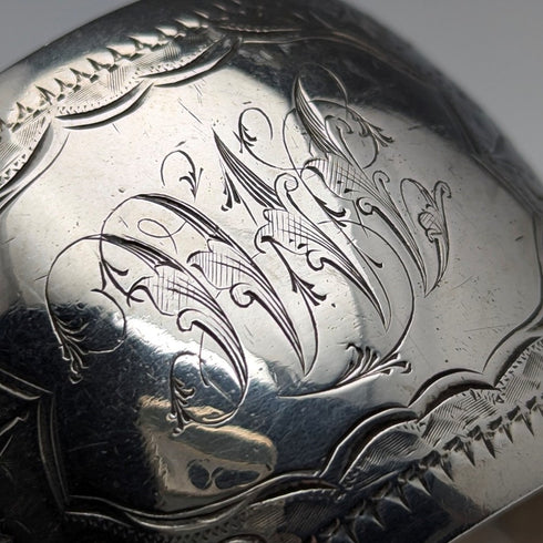 1897年 英国アンティーク 純銀製 ナプキンリング 36g Hilliard&Thomason