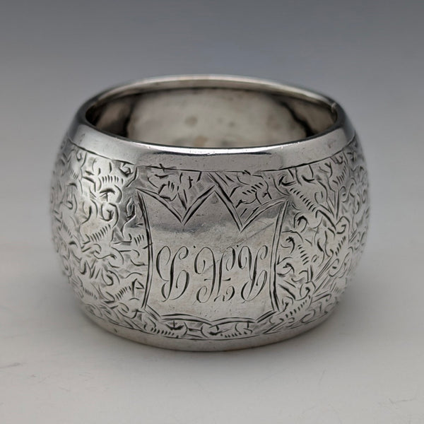 1886 British antique sterling silver napkin ring, 22g