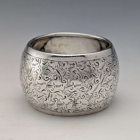 Anillo para servilleta de plata de ley, antiguo, británico, de 1886, 22 g