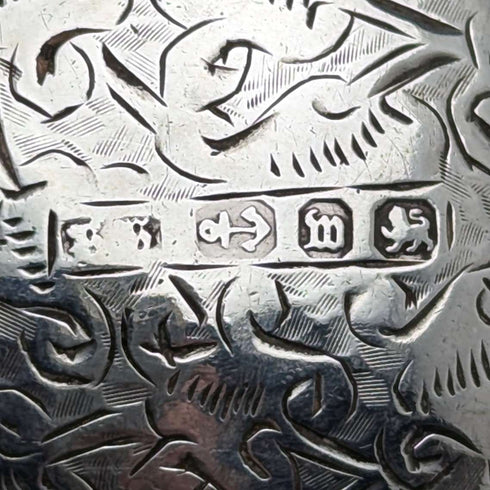 Anillo para servilleta de plata de ley, antiguo, británico, de 1886, 22 g