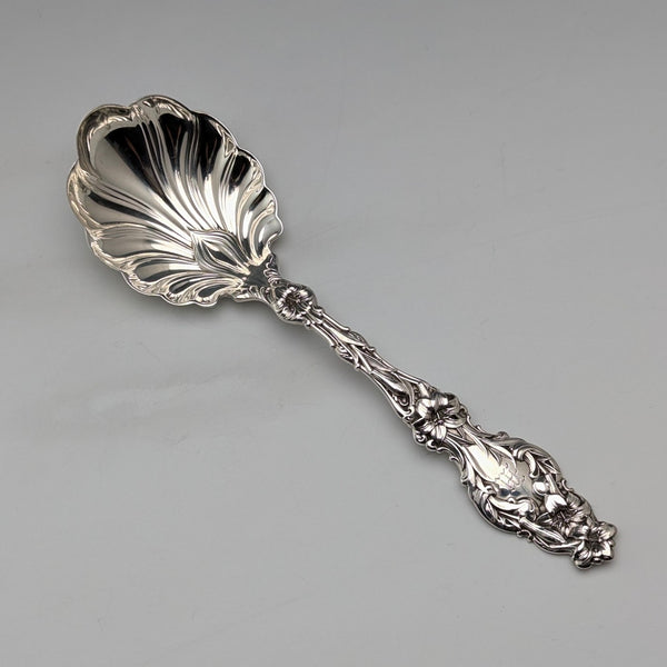 Circa 1900 American antique sterling silver dessert spoon 36g Whiting Manufacturing