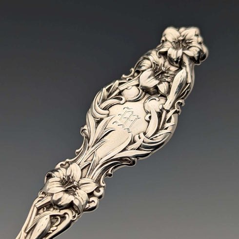 1900年頃 米国アンティーク 純銀製 デザートスプーン 36g Whiting Manufacturing