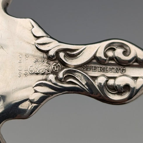 約 1900 年美國古董純銀甜點湯匙 36 克鱈魚製造