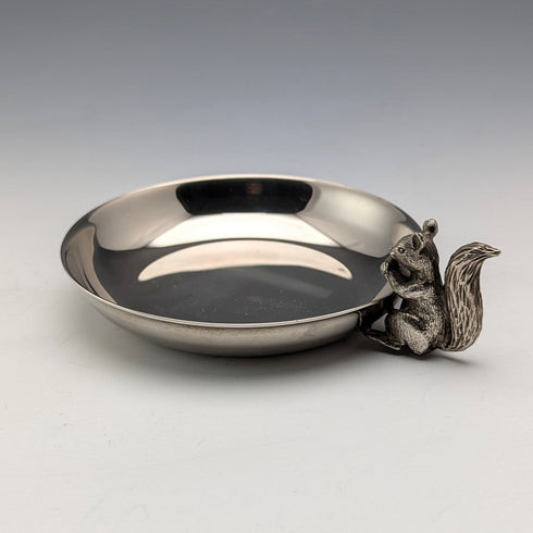 英国ヴィンテージ シルバープレート製 リス装飾 ナッツディッシュ M&R