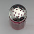 1910 British antique cranberry glass sugar caster with pure silver lid, Hukin & Heath