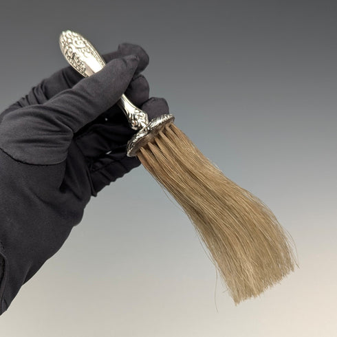 1901 British antique pure silver handled hat brush, Walker & Hall