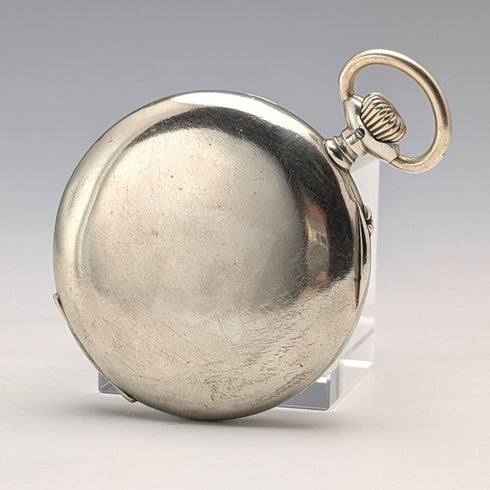 1918年頃 アンティーク IWCシャフハウゼン 懐中時計 ニッケルシルバーケース 整備済