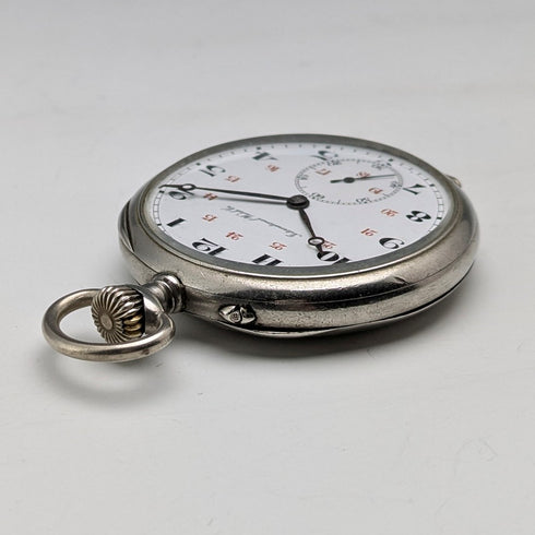 1918年頃 アンティーク IWCシャフハウゼン 懐中時計 ニッケルシルバーケース 整備済