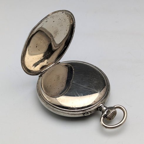 1918年頃 アンティーク IWCシャフハウゼン 懐中時計 ニッケルシルバーケース 整備済