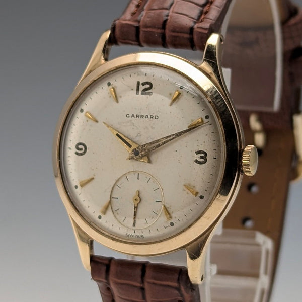 1958年 英国ガラード K9金無垢 デニソンケース 紳士用腕時計 BOX入 整備済