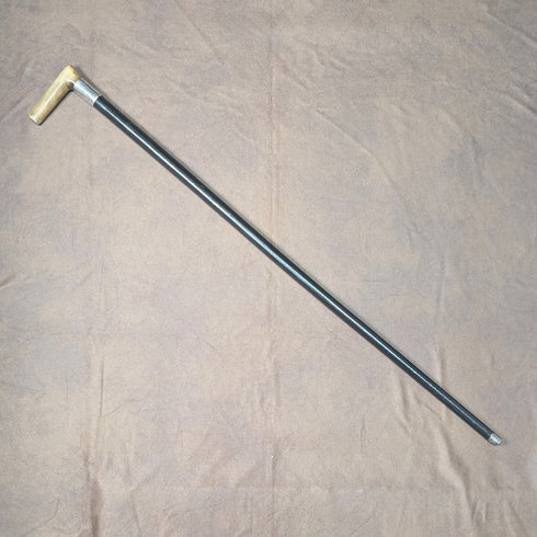 1897 年英國古董男士純銀裝飾 L 角手柄手杖 83 厘米