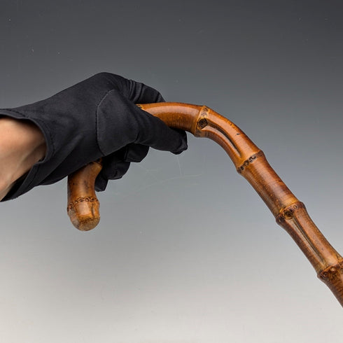 古董男士竹製彎柄手杖 87 厘米