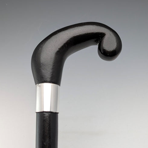 復古男士短柄手杖黑軸手杖 90 厘米