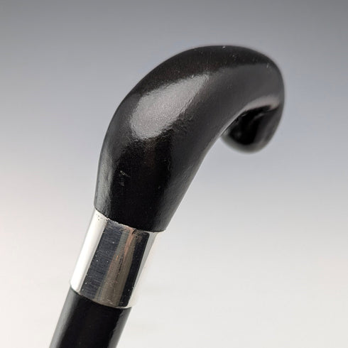 復古男士短柄手杖黑軸手杖 90 厘米