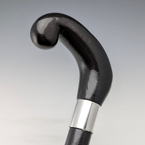 復古男士短柄手杖黑軸手杖 90 厘米